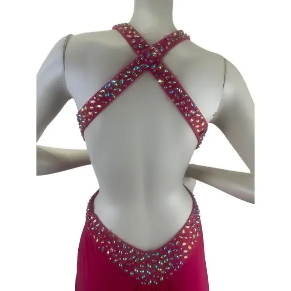 Elegant Pink Halter Dress - Picture 6 of 16